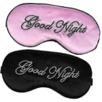 2kpl Silk Sleep Eye Mask Brodeerattu Luomiväri Suuri Sidottu silmänympäryssuoja miehille Naisille Lapsille