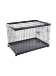 FLAMINGO - Dogkennel on Wheels Pasy - Black - 97.5 x 66.5 x 69cm