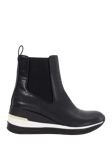 Dune Everywhere Leather Wedge Heel Trainers, Black-Leather_Mix