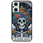 Coque noire pour Reno 8 Lite tete de mort drama queen