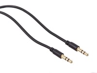 Maclean MCTV Gold Slimline Jack to Jack 3.5mm Cable Audio Lead Headphones Compatible with: PC iPod MP3 Smartphone iPhone (1.5M)