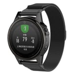 Garmin Fenix 5S milanese ruostumaton teräs magneettinen vaihto ranneke kellolle - Musta