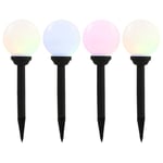 Sollampa LED set 4 st sfäriska 15 cm RGB