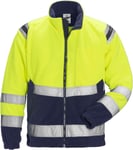 Fristads Høy synlighet vindtett fleecejakke cl 3 4041 FE Hi-Vis Gul / Marineblå M