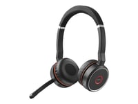 Jabra Evolve 75 Se Uc Stereo - Hodesett - On-Ear - Bluetooth - Trådløs - Aktiv Støydemping - Usb - Med Ladestativ - Zoom Certified - For Link 380A Ms