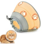 Supet Cat Cone Collar Soft to Stop Licking After Surgery, Adjustable Soft Cat Recovery Collar for Small Dogs, Puppies and Kittens (Orange, S)