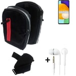 Shoulder bag / holster + earphones for Samsung Galaxy A52 5G Belt Pouch Case