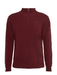 Barbour Essential Lambswool Half Zip Tops Knitwear Half Zip Jumpers Burgundy Barbour