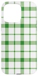 iPhone 15 Pro Max Green White Checkered Plaid Flannel Gingham Pattern Checker Case