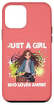 Coque pour iPhone 12 mini Just a Girl Who Loves Anime Woman on Bike Otaku Nerd Gifts