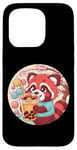 Coque pour iPhone 15 Pro Roter Kawaii Panda avec Bubble Tea