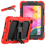 Galaxy Tab A8 Case for Samsung A8 10.5 Tablet Case with Stand, 3 Layer Shock Proof, Heavy Duty Protective Cover for 10.5 Inch Samsung Galaxy Tab A8 Case (SM-X200/X205/X207) Red