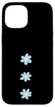 Coque pour iPhone 15 Lys bleu clair sur fond noir