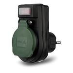 REV Adaptateur avec interrupteur IP44 noir/vert