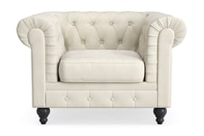 Chesterfield Lyx Lenestol - Beige Fløyel lenestol