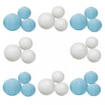 24PCs White L Blue Round Paper Lanterns Birthday Wedding Party (10"+12"+14")