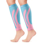 CAMBIVO 2 Paires Manchon Compression Mollet, Bas de Contention Femme Homme, Chaussettes de Contention Unisex contre Varices Jambes Lourdes et Douloureuses pour Sport Course Jogging Vélo Fitness