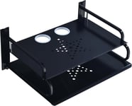 Multimédia Étagère Flottantes Murale Étagères Pour Lecteurs Dvd/Boîtes De Câble/Consoles De Jeux/Accessoires De Télévision (Double Couche)[YIN144940]