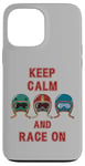 Coque pour iPhone 13 Pro Max Casque rétro vintage, Go Kart Car Racing, Keep Calm & Race On