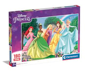 Clementoni Jigsaw Puzzle Disney Princess 180 Pieces - Supercolor Puzzle For Children 7-9 Years, Cartoon, Disney, Gift For Boy/Girls, Puzzle For Kids, Made In Italy, 29787