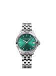 Raymond Weil Women's Tango 30 Date Bracelet Strap Watch, Silver/Green