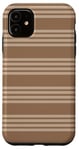 Coque pour iPhone 11 Rayures marron à rayures esthétiques Girly Preppy Tan Stripes