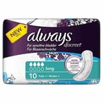 Always Discreet Sensitive Bladder Incontinence Pads Long Odour Lock Pack of 10