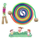 Elepl 2 Paquet Corde a sauter enfant Adulte arc-en-ciel Adjustable Exercise Corde Sauter avec Antidérapant en Bois Colorée Jump Rope pour Garçon FilleFitness Training Exercice Activités Plein