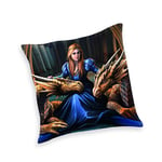 Herding Anne Stokes Soft-Velvet-Coussin, Polyester, Bleu, 40 x 40 cm