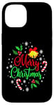 iPhone 14 Merry Christmas Happy holidays Jingle Bells and Snowflakes Case