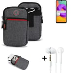 Belt bag + headphones for Samsung Galaxy M22 Phone case