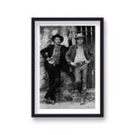 Gallery Print & Art Paul Newman with Robert Redford Publicity Shot Butch Cassidy and the Sundance Kid 1969 Vintage Icon - Black Wood - One Size