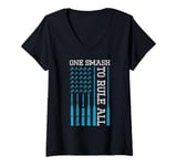 Womens One Smash to Rule All Game Player USA Flag V-Neck T-Shirt