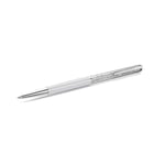 Swarovski Crystalline Silk ballpoint pen, White, White lacquered, Chrome Plated