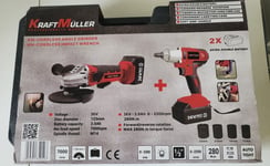 KRAFT MÜLLER Meuleuse d'angle clé à choc + 2 batteries 36 V