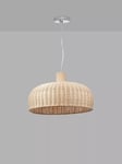 Pacific Caswell Rattan Dome Pendant Ceiling Light, Natural