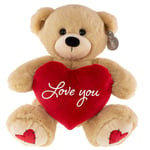 Bamse 23cm rødt hjerte i love you