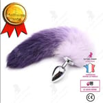 LCC® Vuxen Butt Plug Rostfritt stål Fake Fox Tail Anal Prostata Massager Butt Plug Butt Plug - Typ QQWB04-Lila