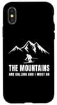 Coque pour iPhone X/XS The Mountains Are Calling And I Must Go Skier Ski Men