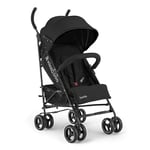 KikkaBoo BEETLE Chaise de promenade, poussette pour bébé jusqu'à 22 kg, pliée, légère, compacte, noire