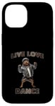 Coque pour iPhone 14 Live Love Dance Cool Dog Hip Hop Vibes