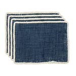 Creative Tops Jute Placemats, Rectangular Blue, 22cm x 19cm, Set of four, Tagged