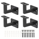 4PCS Black Fixed Swivel Hand Rail Brackets Adjustable Square Hand Rail Brackets