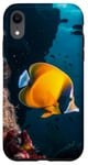 Coque pour iPhone XR Récif de corail Poisson papillon jaune