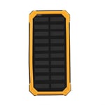 (Yellow)Solar Charger Power Bank Dual USB Mobile Power Bank 20000mAh Fast