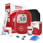 sinocare Diabetes Testing Kit, Blood Sugar Monitor Safe AQ Smart, Blood Sugar Test Kit w/Strips x 25, Lancing Devices x 25, 5 Seconds Test Glucose Monitor -in mmol/L