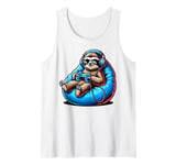 Sloth Gamer with Headphones and Controller Tank Top