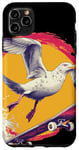 Coque pour iPhone 11 Pro Max Joli costume de mouette pour les amateurs de skateboard