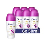 Dove Go Fresh Deodorante Roll On parfum baie d'açai et nénuphar 50ml - Lot de 6