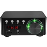 Mini amplificateur de puissance Bluetooth 5.0 Hi-Fi stéréo classe D TPA3116 ampli numérique 50 Wx2 haut-parleurs pour la maison,la voiture,le lecteur de musique nautique TF USB AUX IN Noir